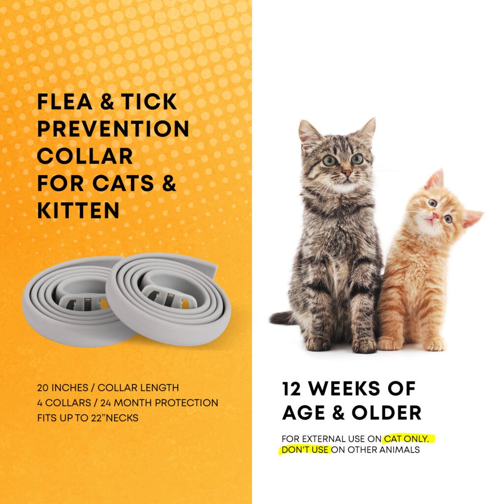 Cat Flea Tick Prevention Collar: Nature Flea Collar for Cats Fleas ...