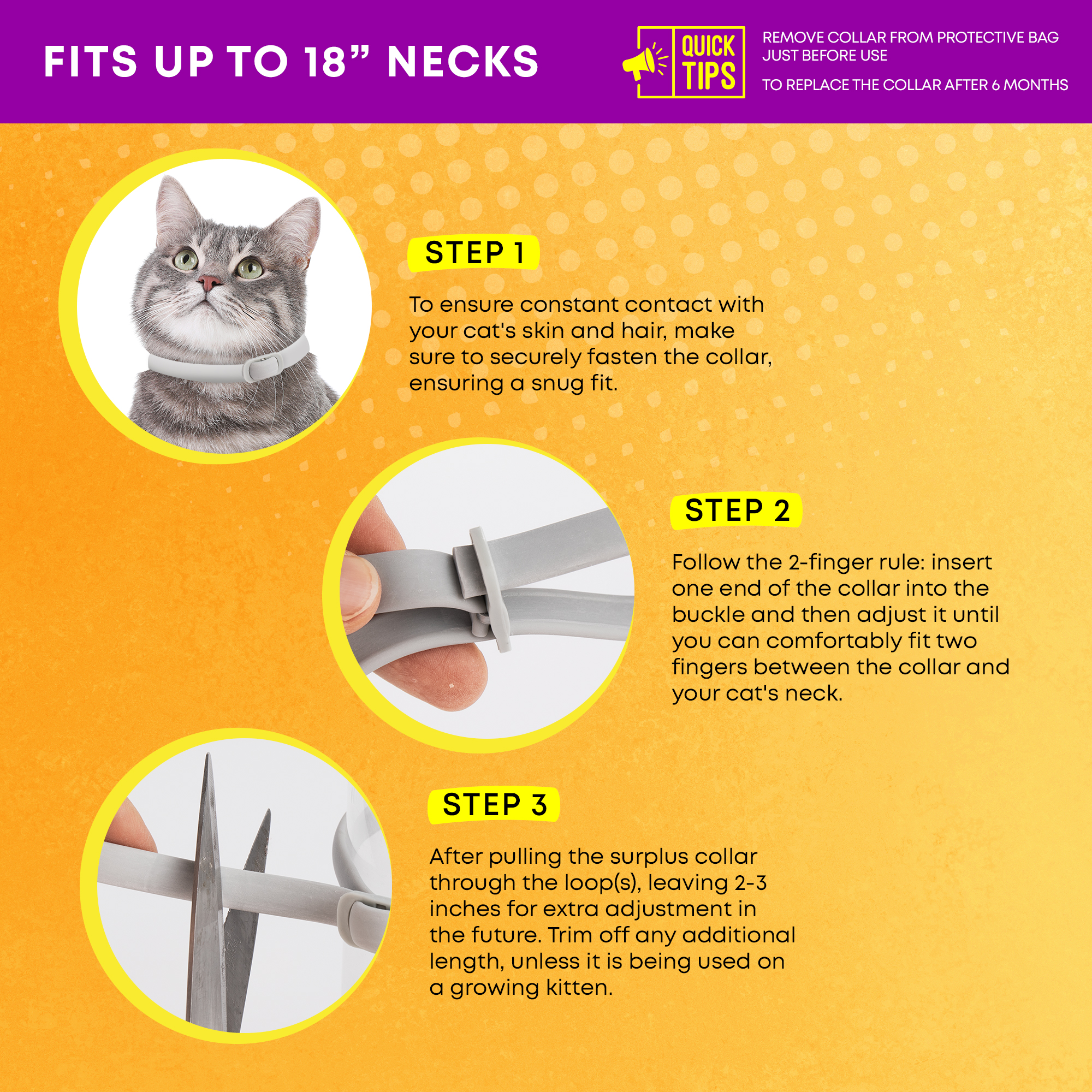 Cat Flea & Tick Collar 4-Pack - 24 Month Protection For Cats & Kittens, Water Resistant